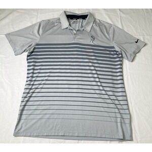Nike Polo Shirt Mens L Dri-Fit Standard‎ Fit Performance Golf Short Sleeve Gray